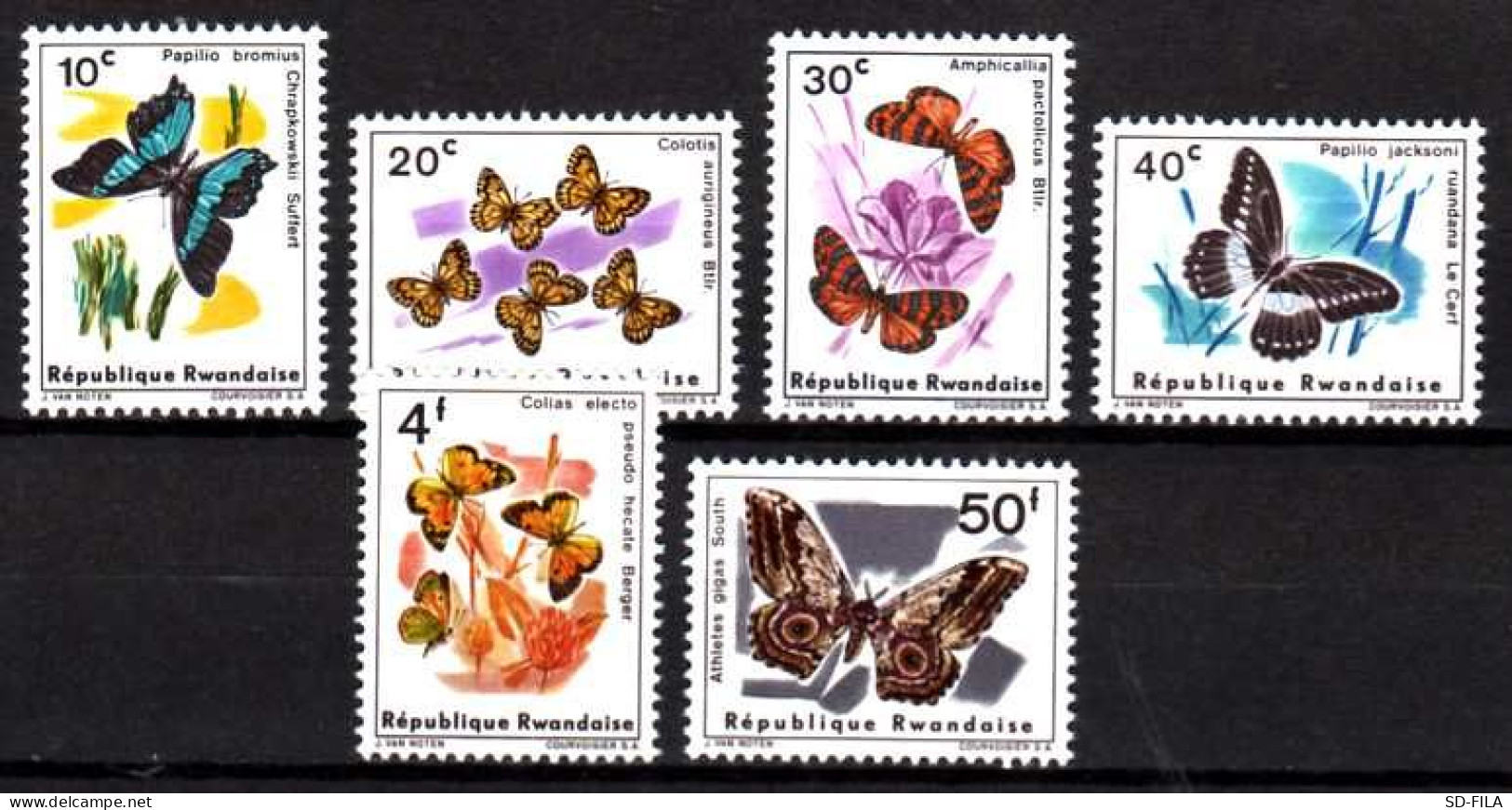 Congo Belge - Belgian Congo - Rwanda 1965 N° 112/117 MNH Butterflies - Papillons  Vlinders C10.00Eu. - Nuovi