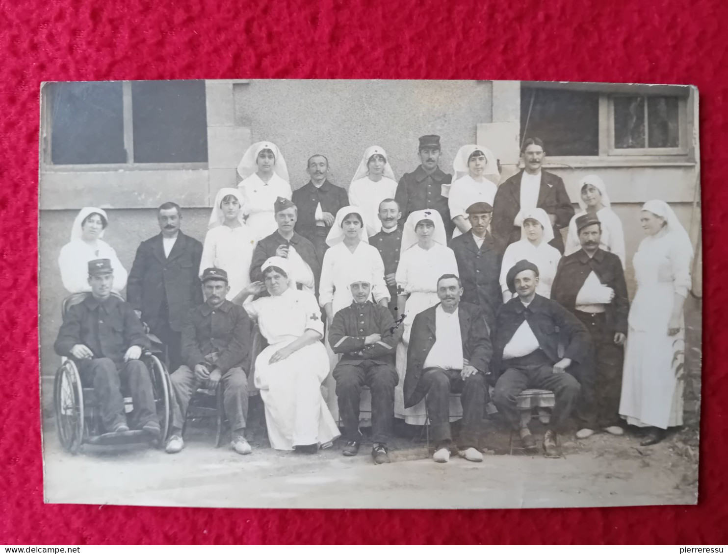 ARCACHON HOPITAL MILITAIRE SOLDATS BLESSES 1914 CARTE PHOTO VERSO DE SOLAGES ALLARD DU CHOLET DE WAEL LARNAUD - Arcachon