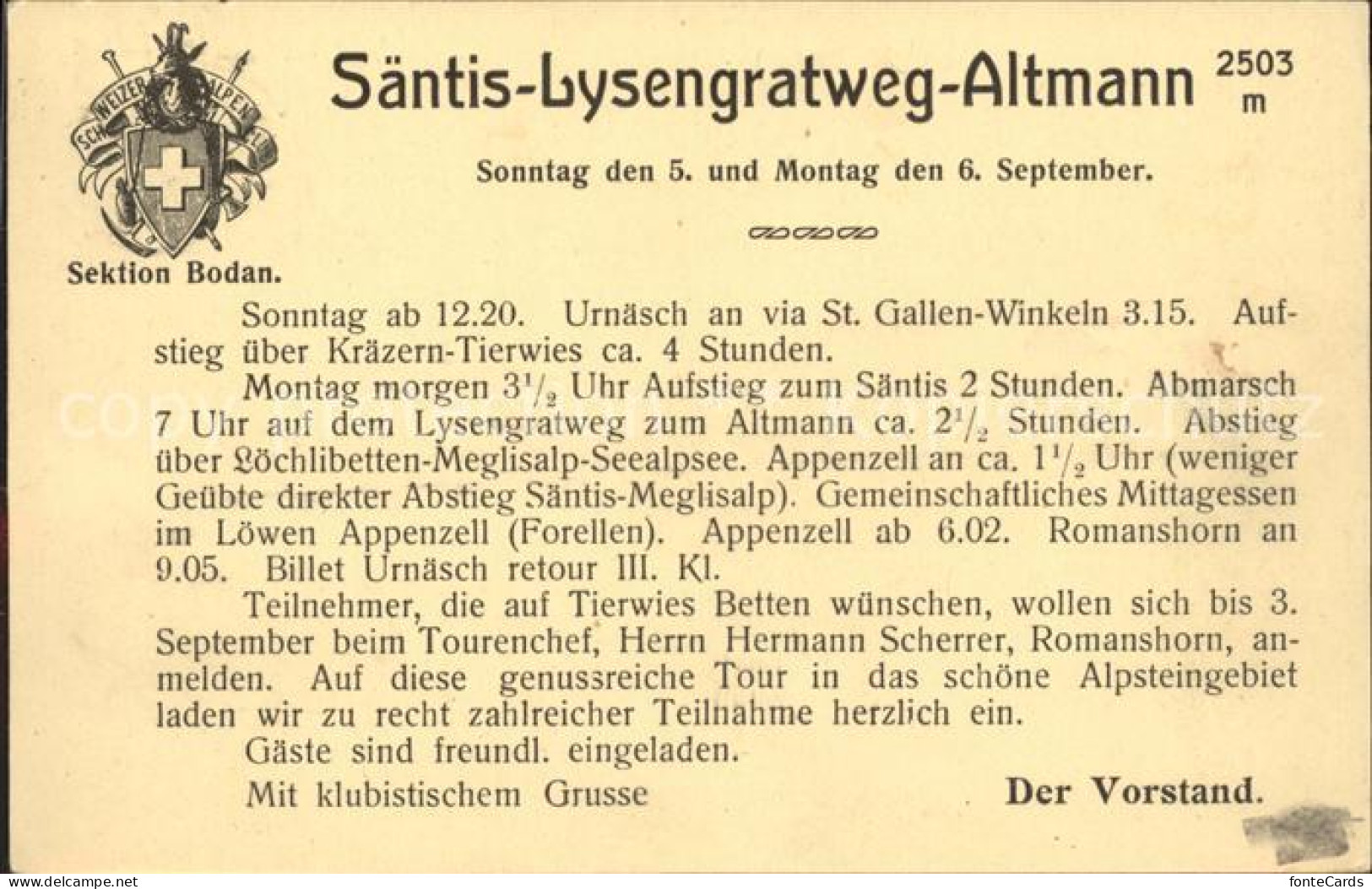 11853187 Kreuzlingen TG Sektion Bodan Sektionstour Saentis Lysengratweg Altmann  - Otros & Sin Clasificación
