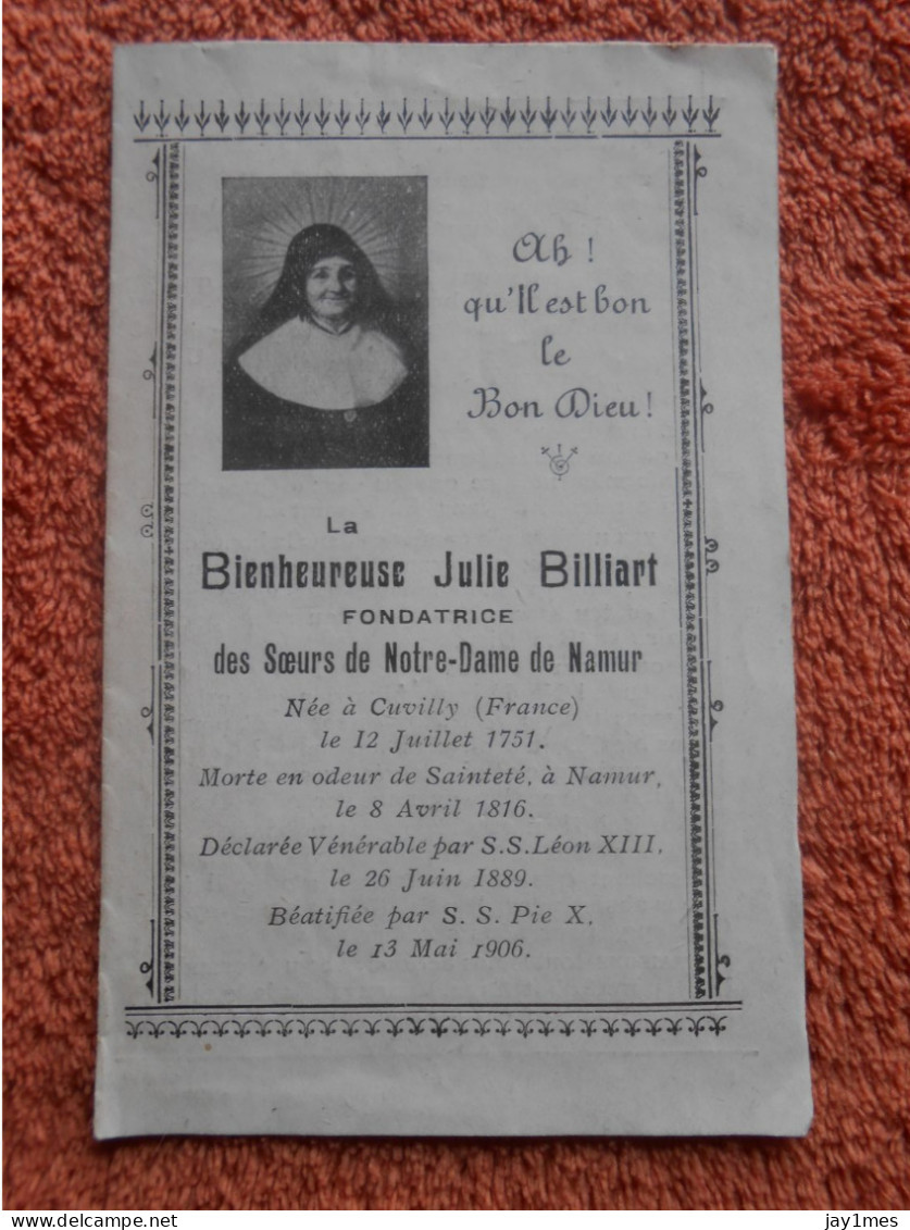 Image Pieuse Religieuse Holy Card De Namur Bienheureuse Julie Billiart - Images Religieuses