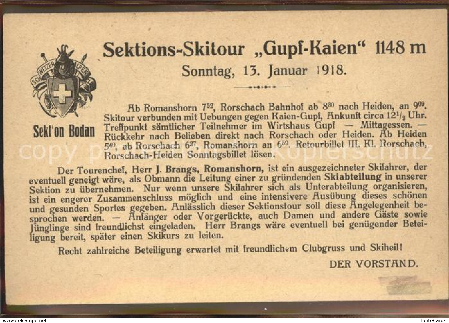 11853177 Kreuzlingen TG Sektion Bodan Sektions Skitour Gupf-Kaien Kreuzlingen - Other & Unclassified