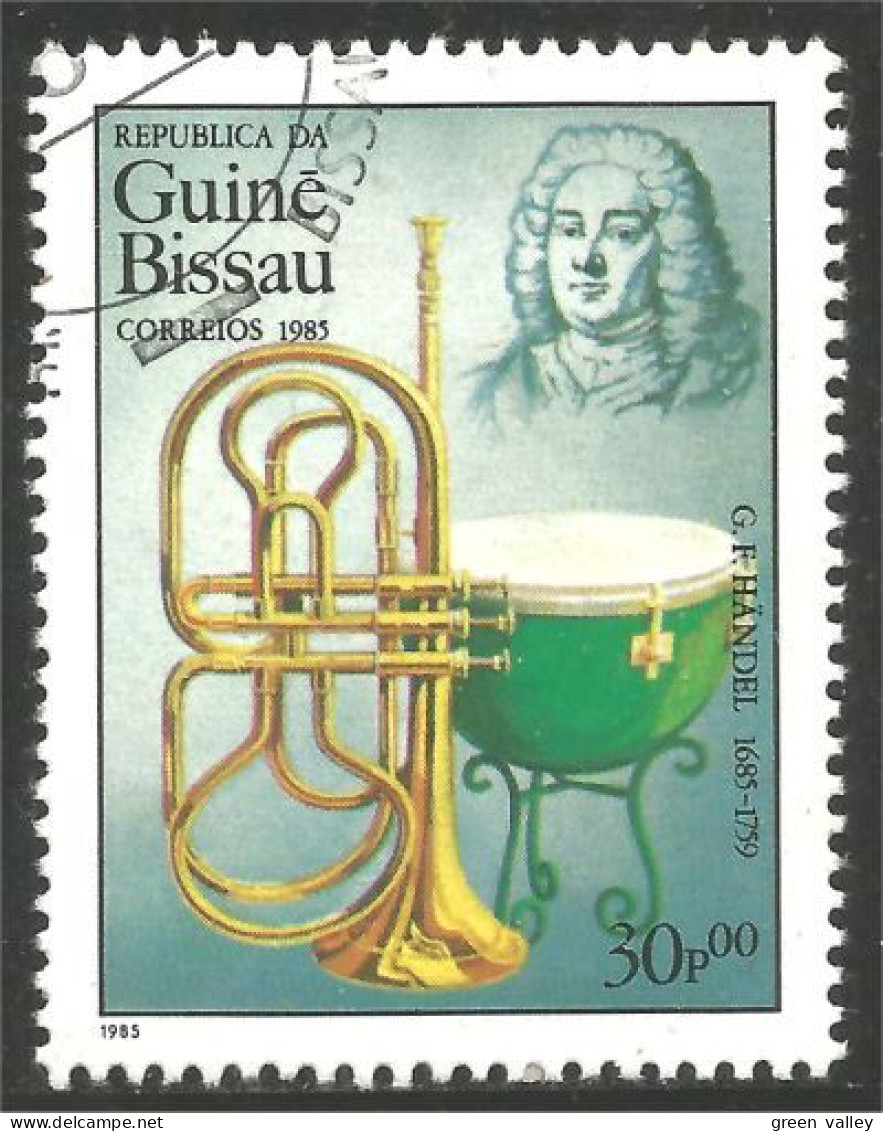 MU-104 Guine-Bissau Music Musique Composer Trombone Cor Horn Tanbour Drum Haendel - Musik