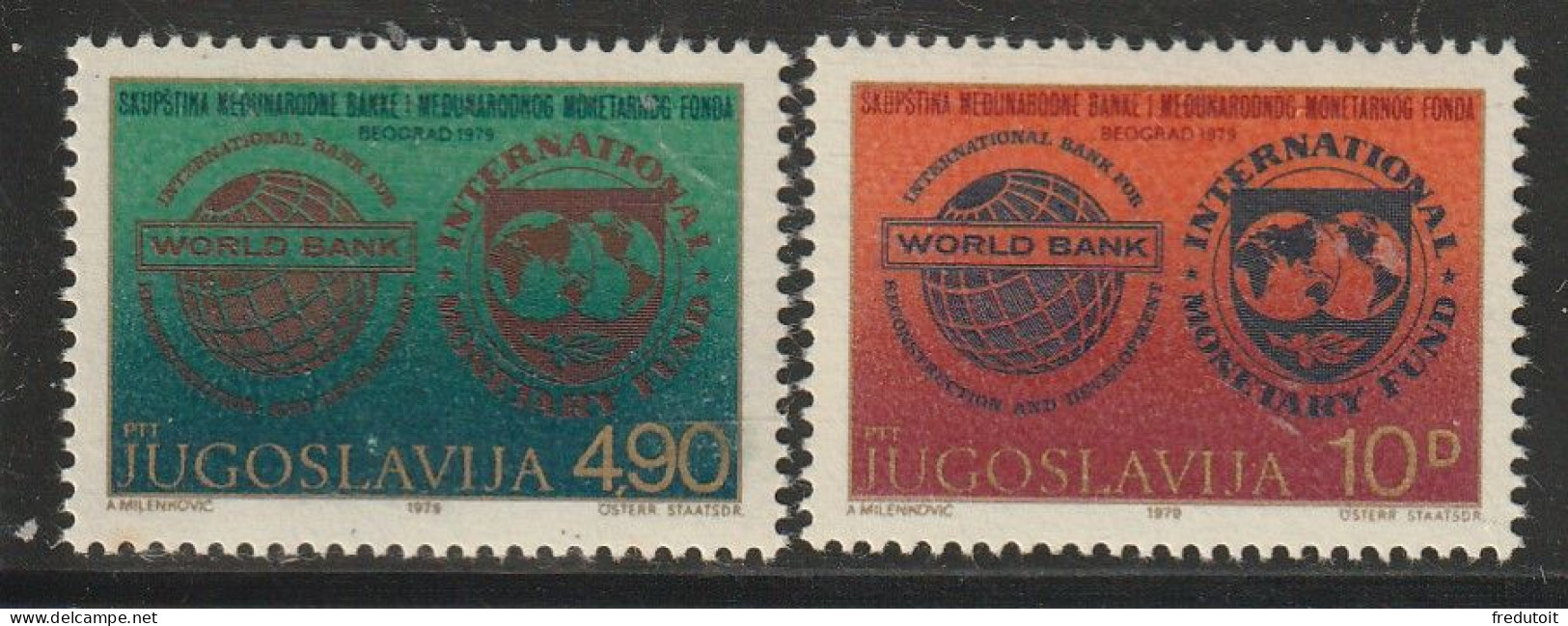 YOUGOSLAVIE- N°1684/5 ** (1979) Banque - Unused Stamps