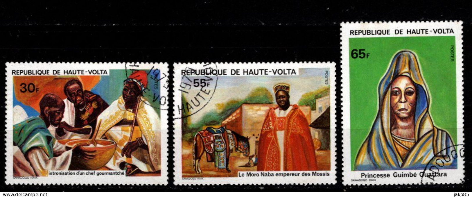 - HAUTE VOLTA - 1980 - YT N° 522/ 524 - Oblitérés - Personnalités - - Haute-Volta (1958-1984)