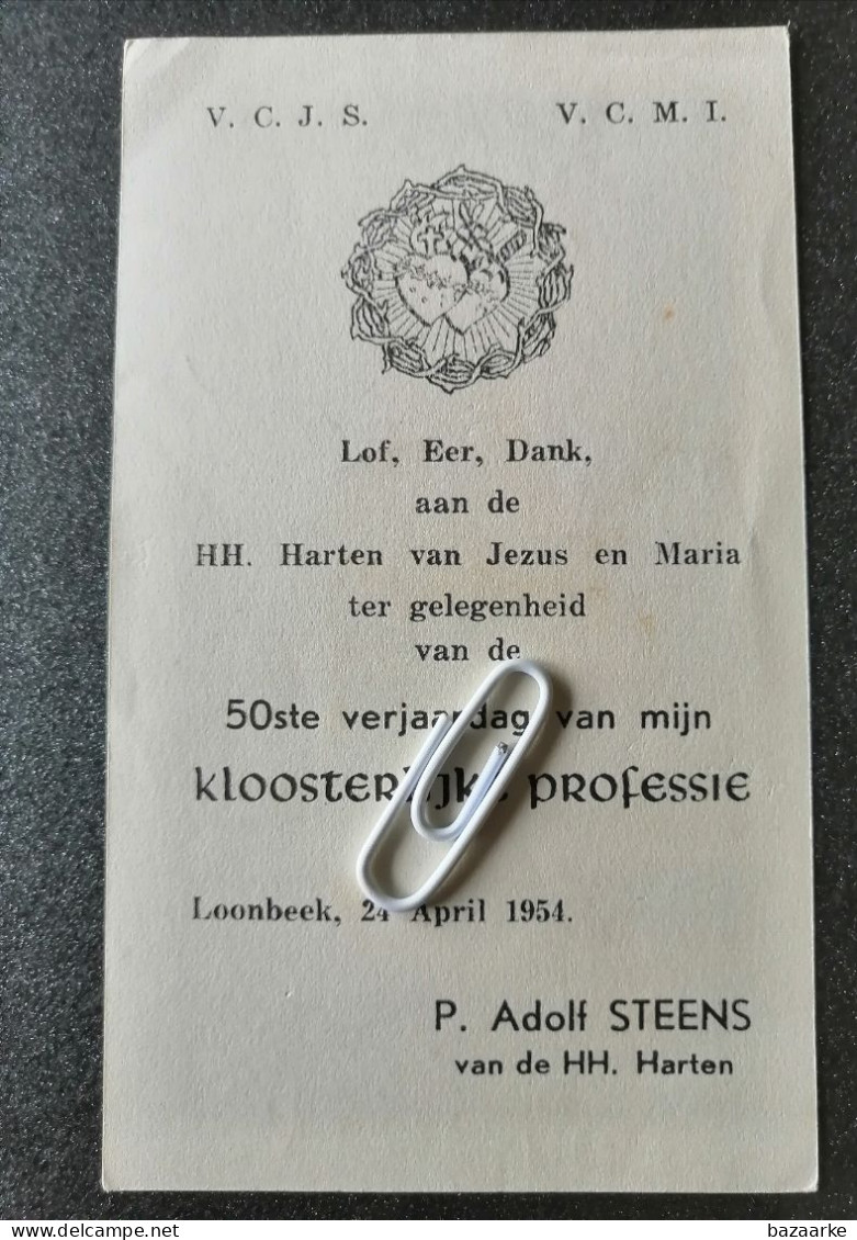 LOONBEEK 1954 / 50e VERJAARDAG VAN MIJN KLOOSTERLIJKE PROFESSIE / P. ADOLF STEENS - Imágenes Religiosas