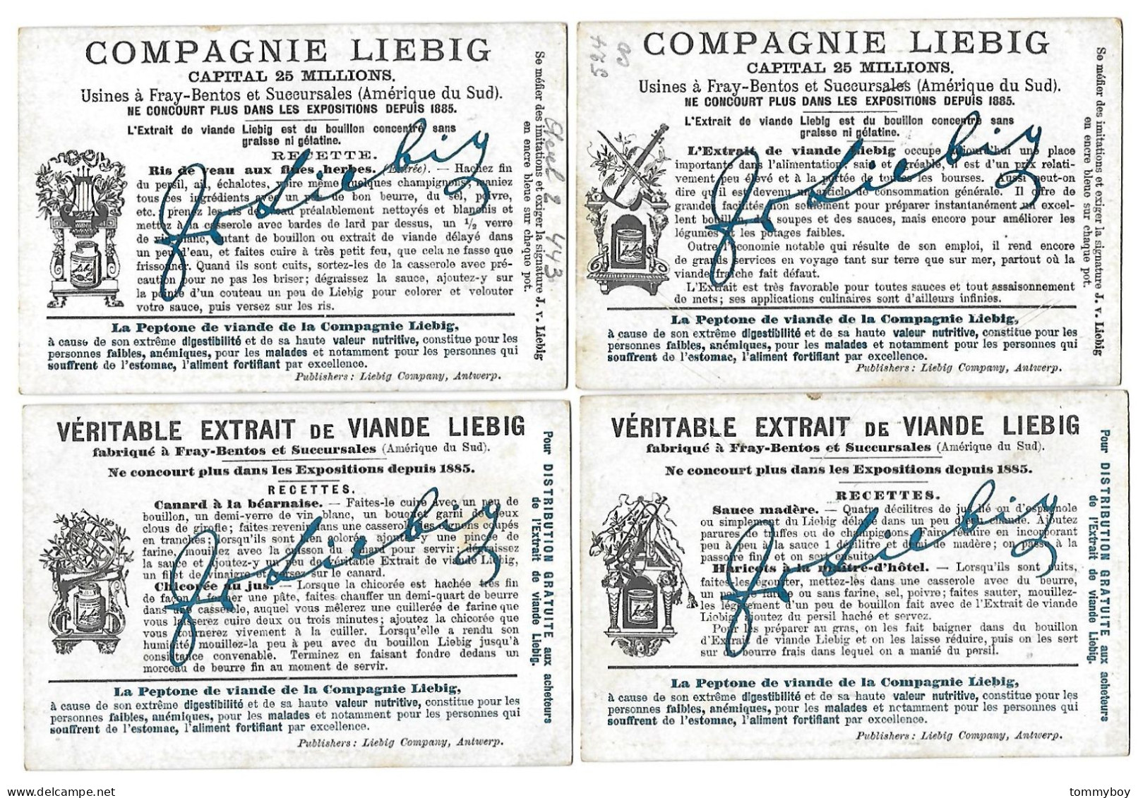 S 687, Liebig 6 Cards, Jean Strauss (some Spots) (ref B17) - Liebig