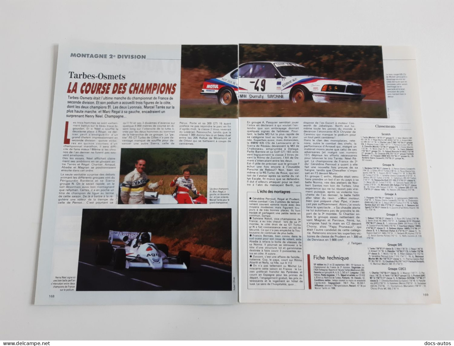 Coupure De Presse Sport Automobile Tarbes-Osmets - Championnat De France - Andere & Zonder Classificatie