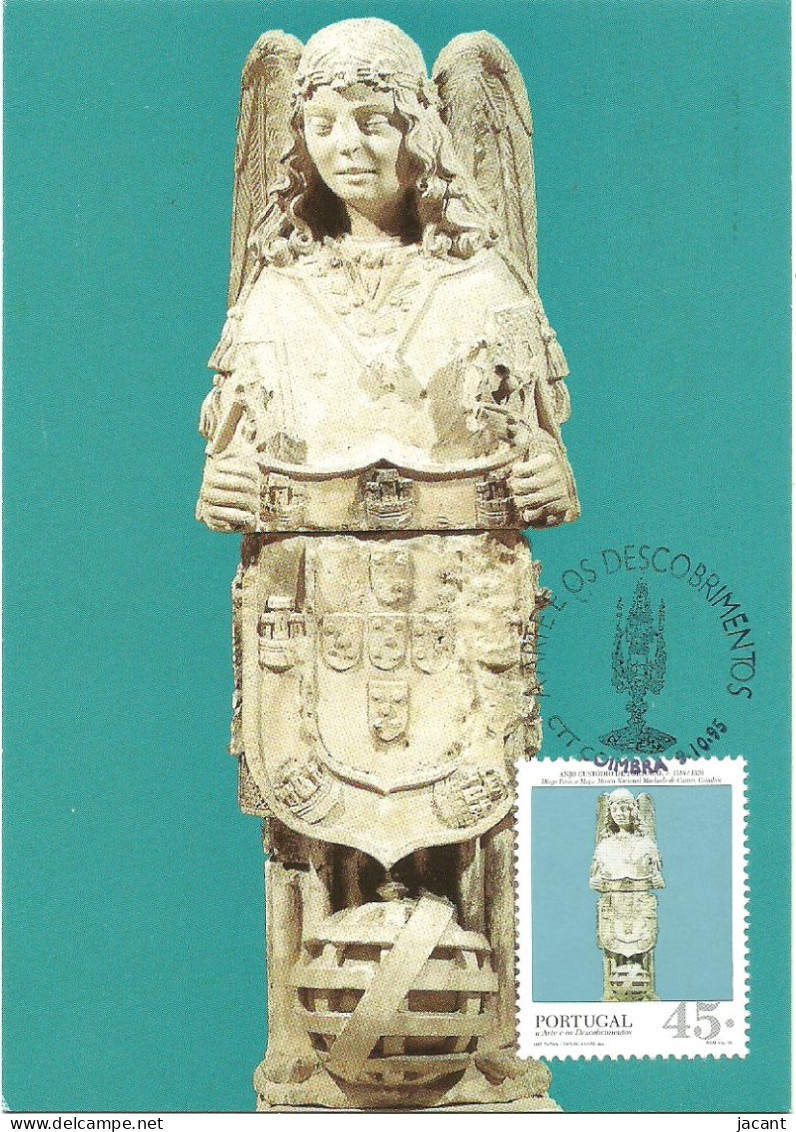 30913 - Carte Maximum - Portugal - Arte Descobrimentos - Anjo Custódio De Diogo Pires - Museu Machado Castro Coimbra - Cartes-maximum (CM)