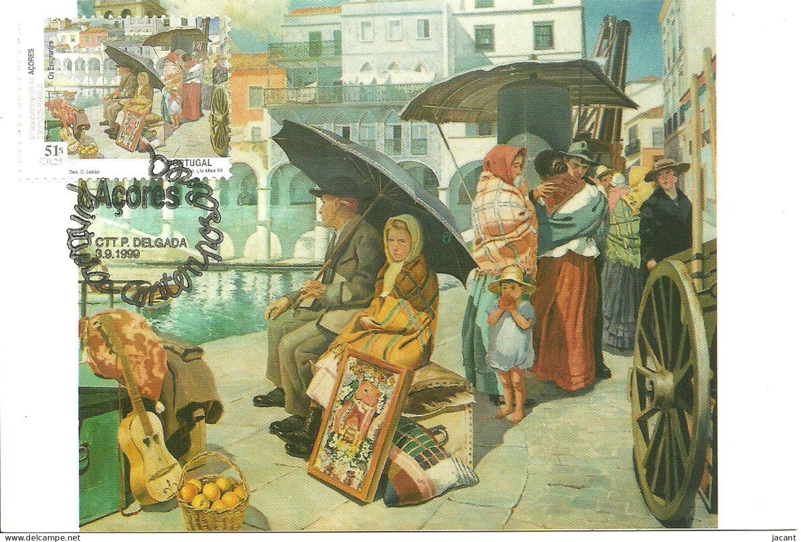 30909 - Carte Maximum - Portugal Açores - Pintura Contemporanea - Domingos Rebelo - Os Emigrantes - Maximum Cards & Covers