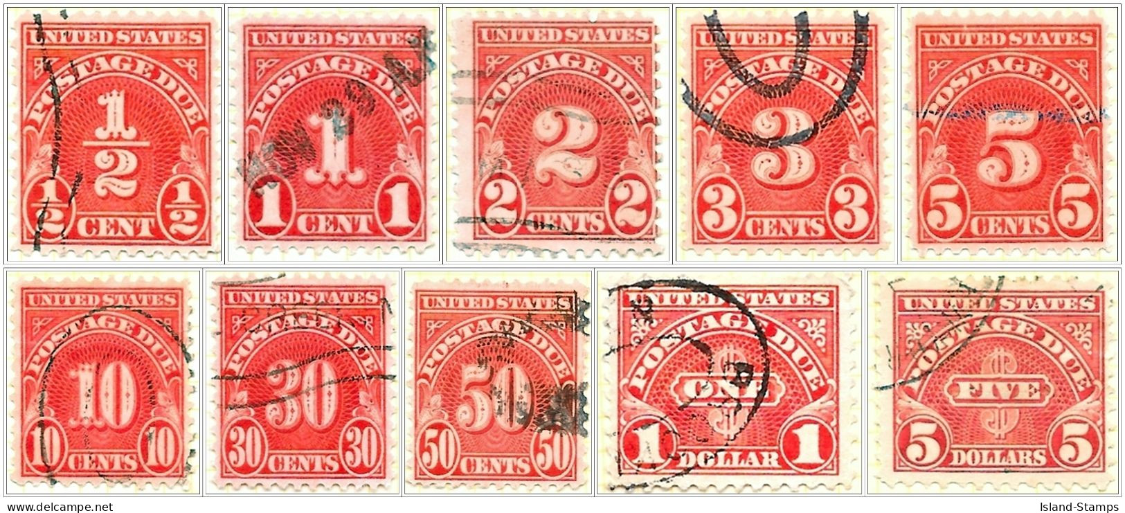 USA 1930 Full Set Of Ten Postage Dues Used - Oblitérés