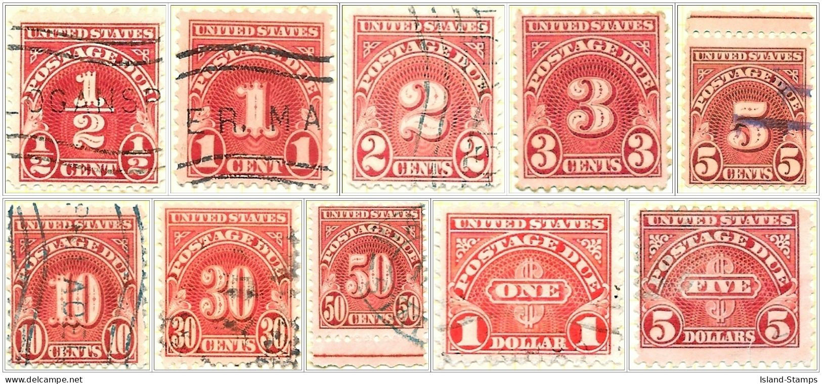 USA 1930/31 Full Set Of Ten Postage Dues Used - Gebraucht