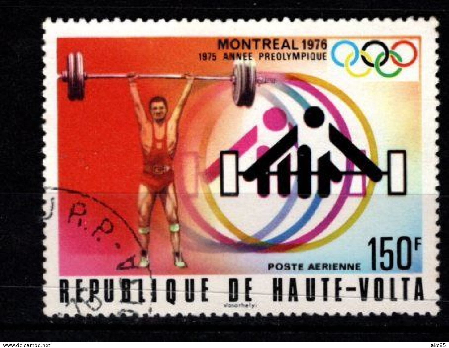 - HAUTE VOLTA - 1976 - YT N° PA 202 - Oblitéré - Préolympique Montréal - Alto Volta (1958-1984)