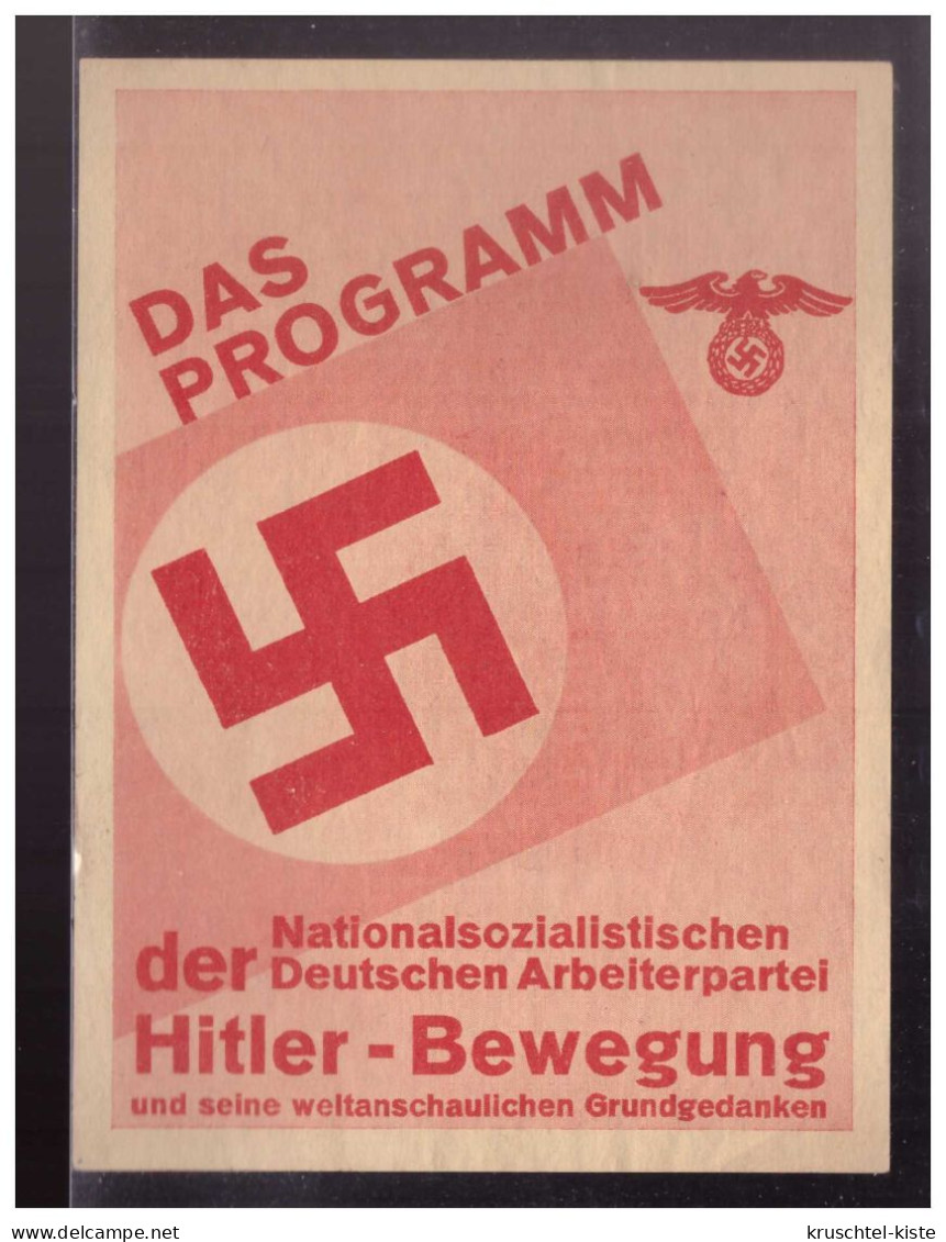 Dt- Reich (024202) Propagandablatt Das Programm Der NSDAP, Hitler Bewegung Nur Deckblatt - Autres & Non Classés