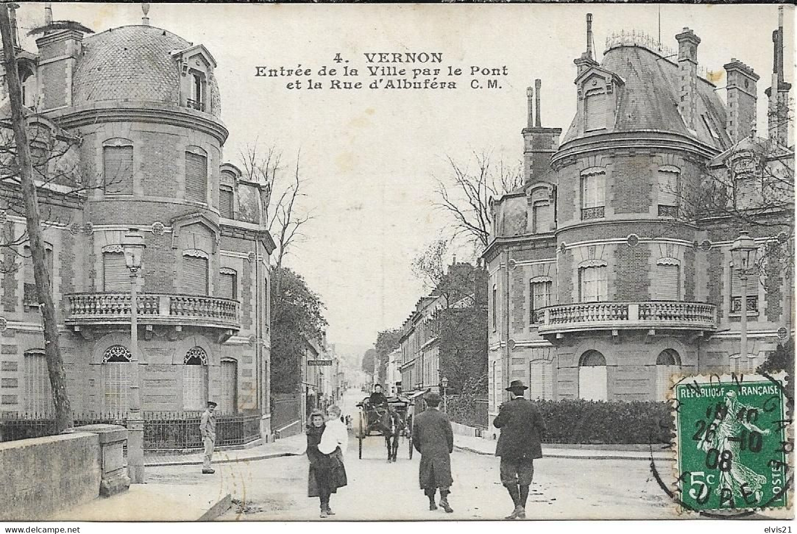 VERNON Entrée De La Ville Par Le Pont Et La Rue D' Albuféra - Vernon