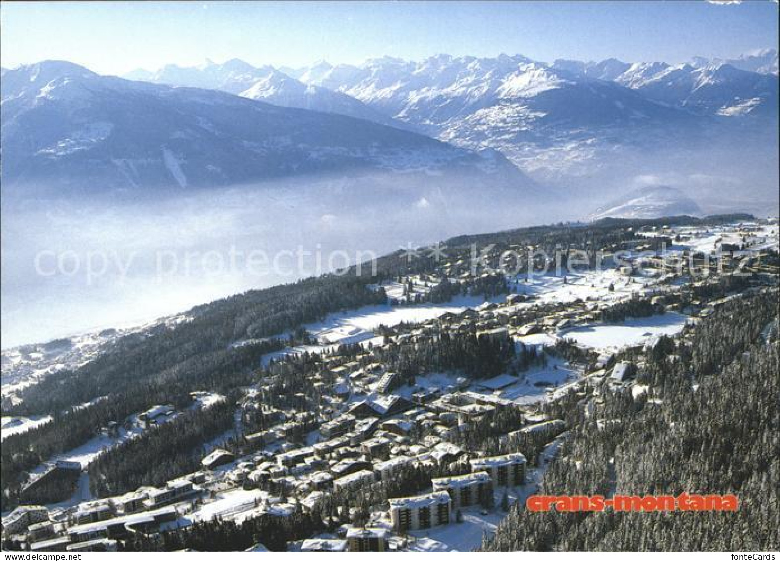 11852497 Crans-Montana Fliegeraufnahme Crans-sur-Sierre  - Andere & Zonder Classificatie