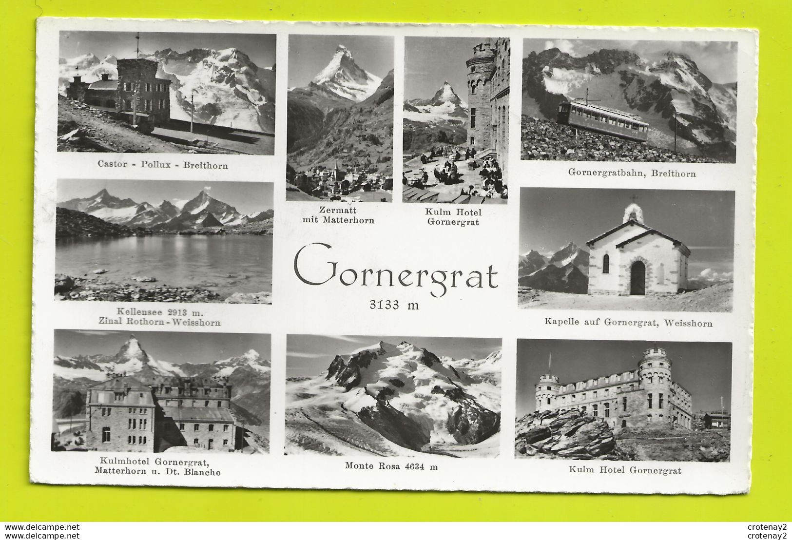 Valais GORNERGRAT 3133m Multivues De 1964 N°5199 Castot Pollux Bretorn Zermatt Kulm VOIR DOS - Zermatt