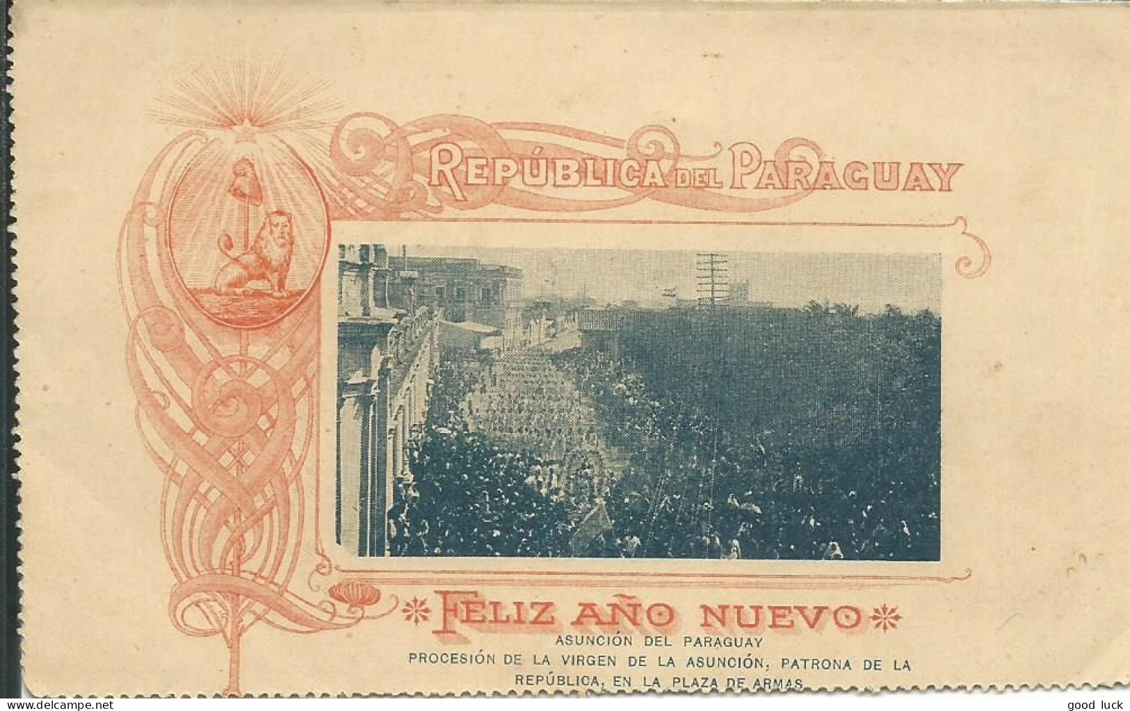 PARAGUAY CARTE/ ENTIER ILLUSTRE 2c ASUNCION DE1903 LETTRE COVER - Paraguay