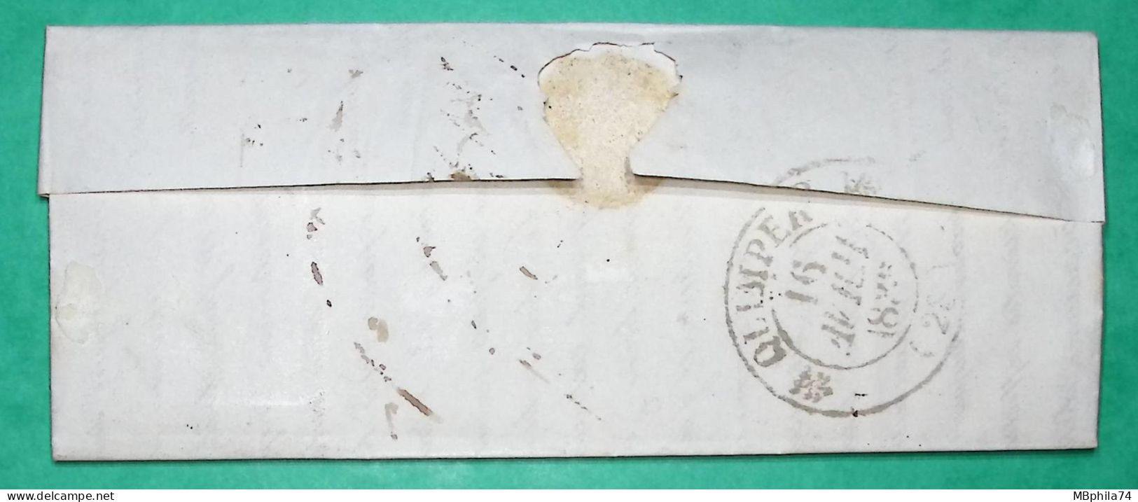 CAD TYPE 13 HENNEBONT MORBIHAN  DECIME + BOITE RURALE A PLOUAY POUR QUIMPER FINISTERE 1836 LETTRE COVER FRANCE - 1801-1848: Précurseurs XIX