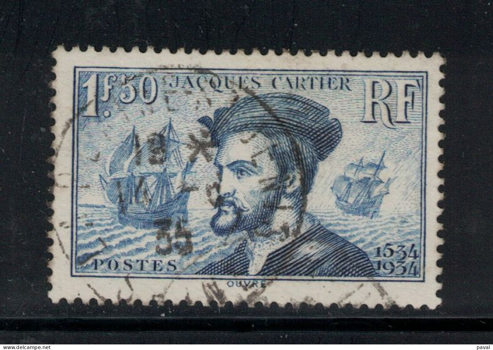 N°297 OBLITERE, FRANCE.1934, JACQUES CARTIER - Used Stamps