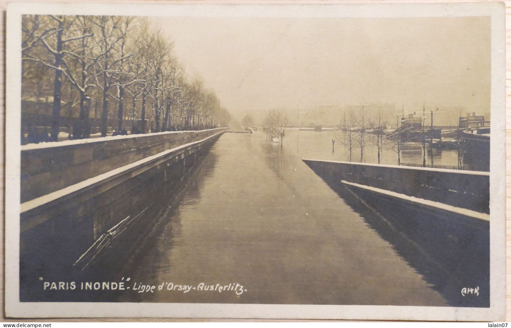 C. P. A. : 75 : PARIS INONDE : Ligne D'Orsay Austerlitz - Alluvioni Del 1910