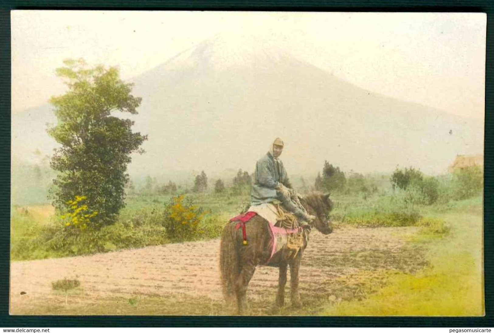 BJ002 JAPAN GIAPPONE MAN WITH HORSE FARM OLD ORIGINAL POSTCARD - Other & Unclassified