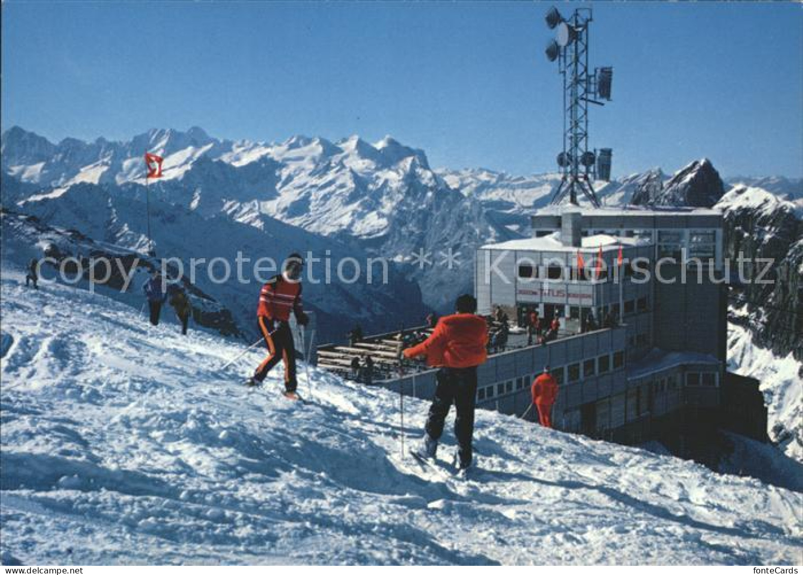 11851946 Titlis Engelberg Gipfelrestaurant Skifahrer Engelberg - Sonstige & Ohne Zuordnung