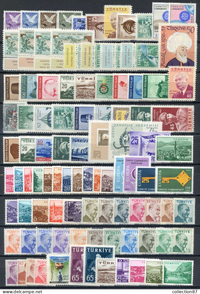 REF093 > TURQUIE < LOT De 100 Valeurs * Neuf CH  MH * - Collections, Lots & Séries