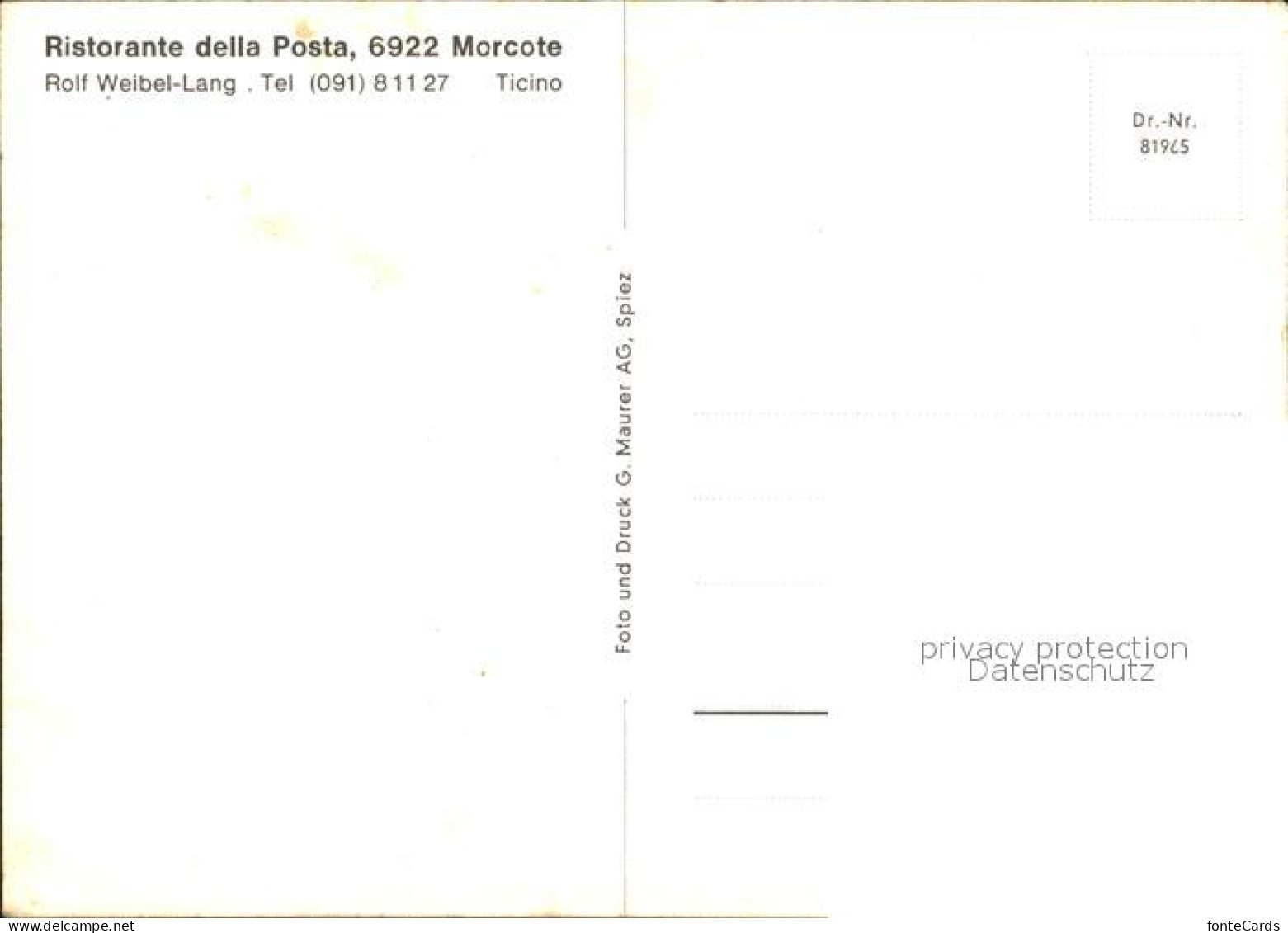 11851866 Morcote TI Ristorante Della Posta  Morcote - Other & Unclassified