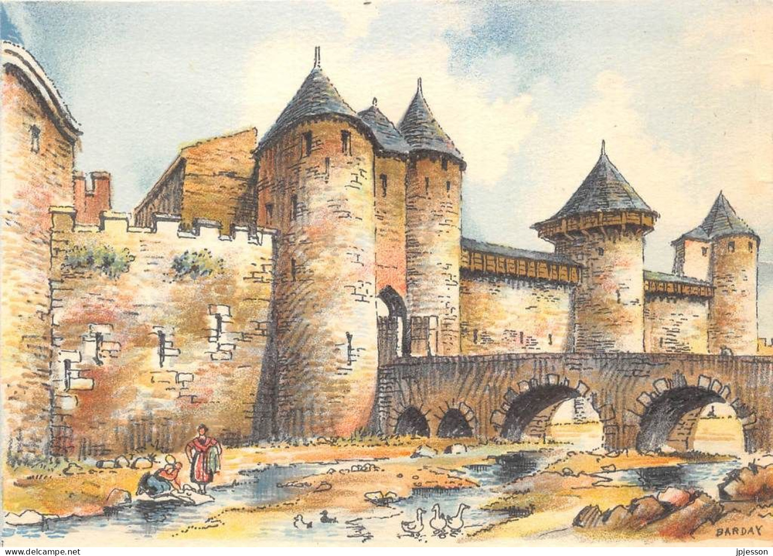 ILLUSTRATEUR - BARDAY - BARRE DAYEZ 2082 E - CARCASSONNE - L'ENTREE DU CHATEAU - Barday