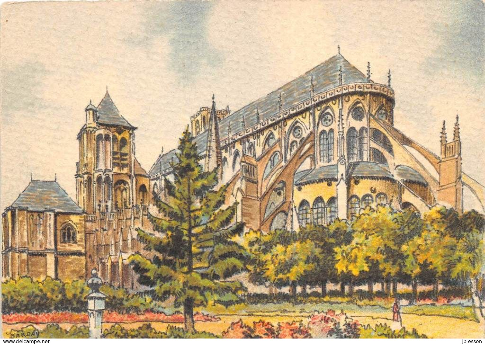 ILLUSTRATEUR - BARDAY - BARRE DAYEZ 2051 F - BOURGES - LA CATHEDRALE ( L'ABSIDE ) - Barday
