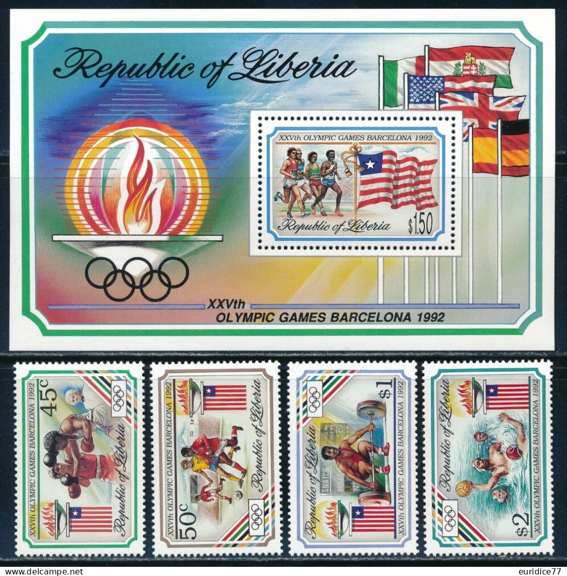 Liberia 1992 - Olympic Games Barcelona 92 Mnh** - Summer 1992: Barcelona