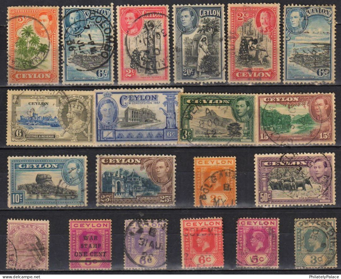 CEYLON - 20 Different, King George V And VI, King Edward, Old Issues Stamps Used (SRI LANKA) (**) - Sri Lanka (Ceylan) (1948-...)