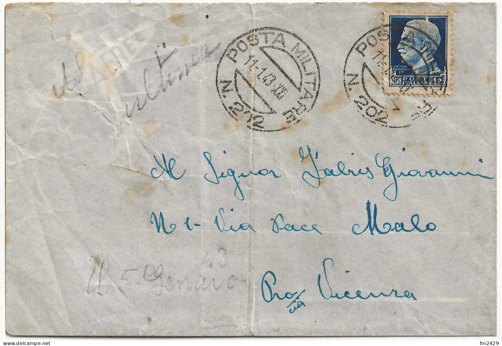 Enveloppe De La Légion Des Volontaires Italiens ( 29°GrenadierDivision Der SS Italia ) - Ohne Zuordnung