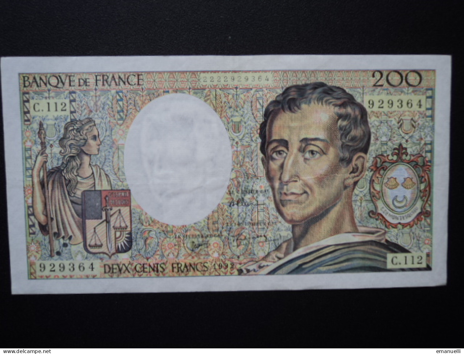 FRANCE : 200 FRANCS   1992    FAY 70 / P 155e     TTB - 200 F 1981-1994 ''Montesquieu''