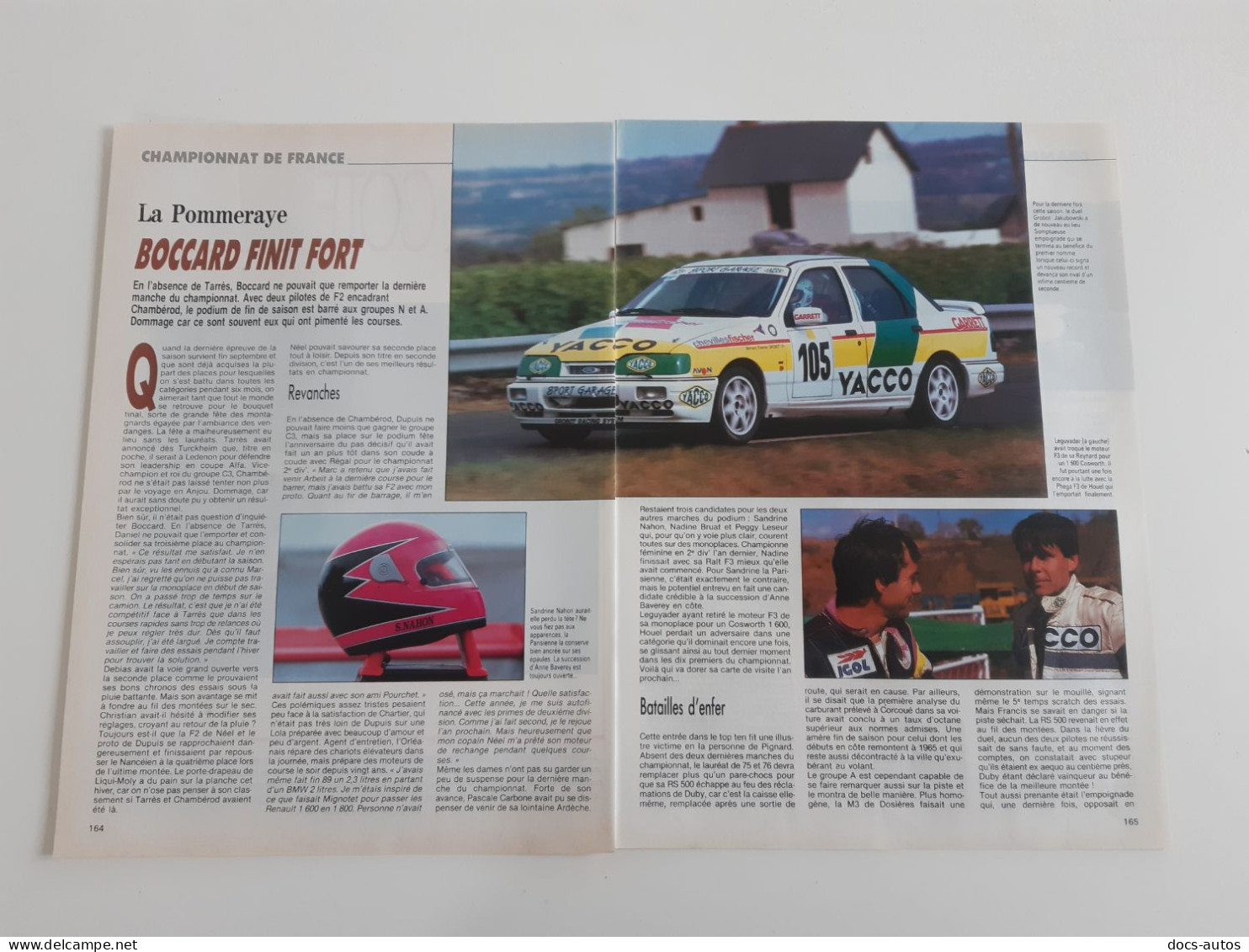 Coupure De Presse Sport Automobile La Pommeraye - Championnat De France - Sonstige & Ohne Zuordnung