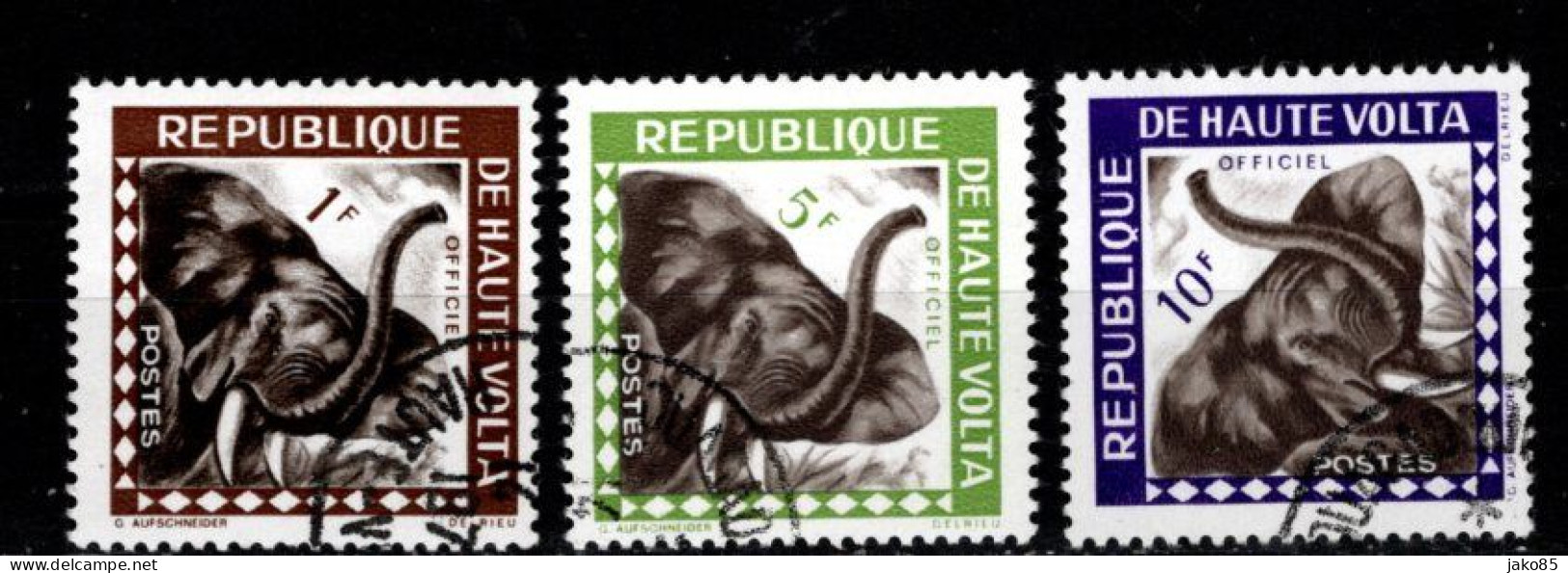 - HAUTE VOLTA - 1963 - YT N° Taxe 1 / 3 - Oblitérés - Tete D'Elephant - Haute-Volta (1958-1984)