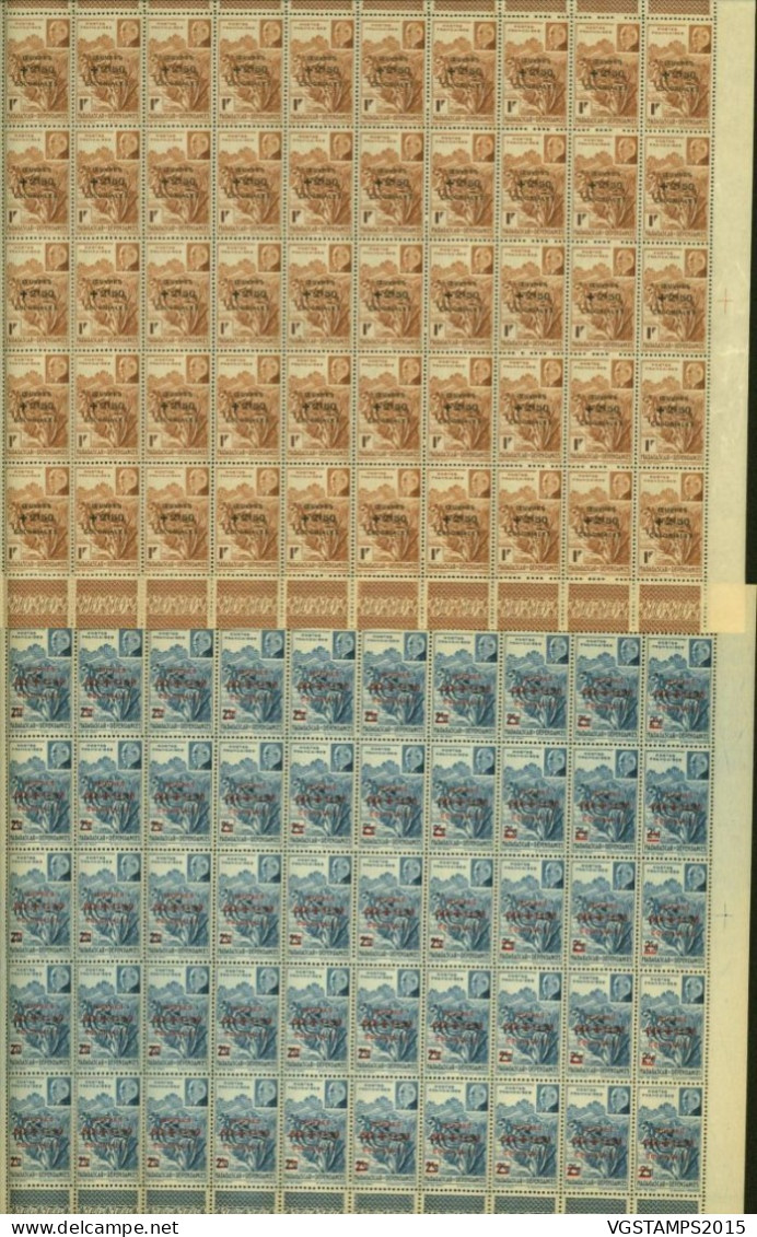 Madagascar 1944 - Colonie Française- Timbres Neufs. Yvert Nr.: 284/285. Feuille De 50. RARE EN FEUILLE ... (EB) AR-02720 - Ongebruikt