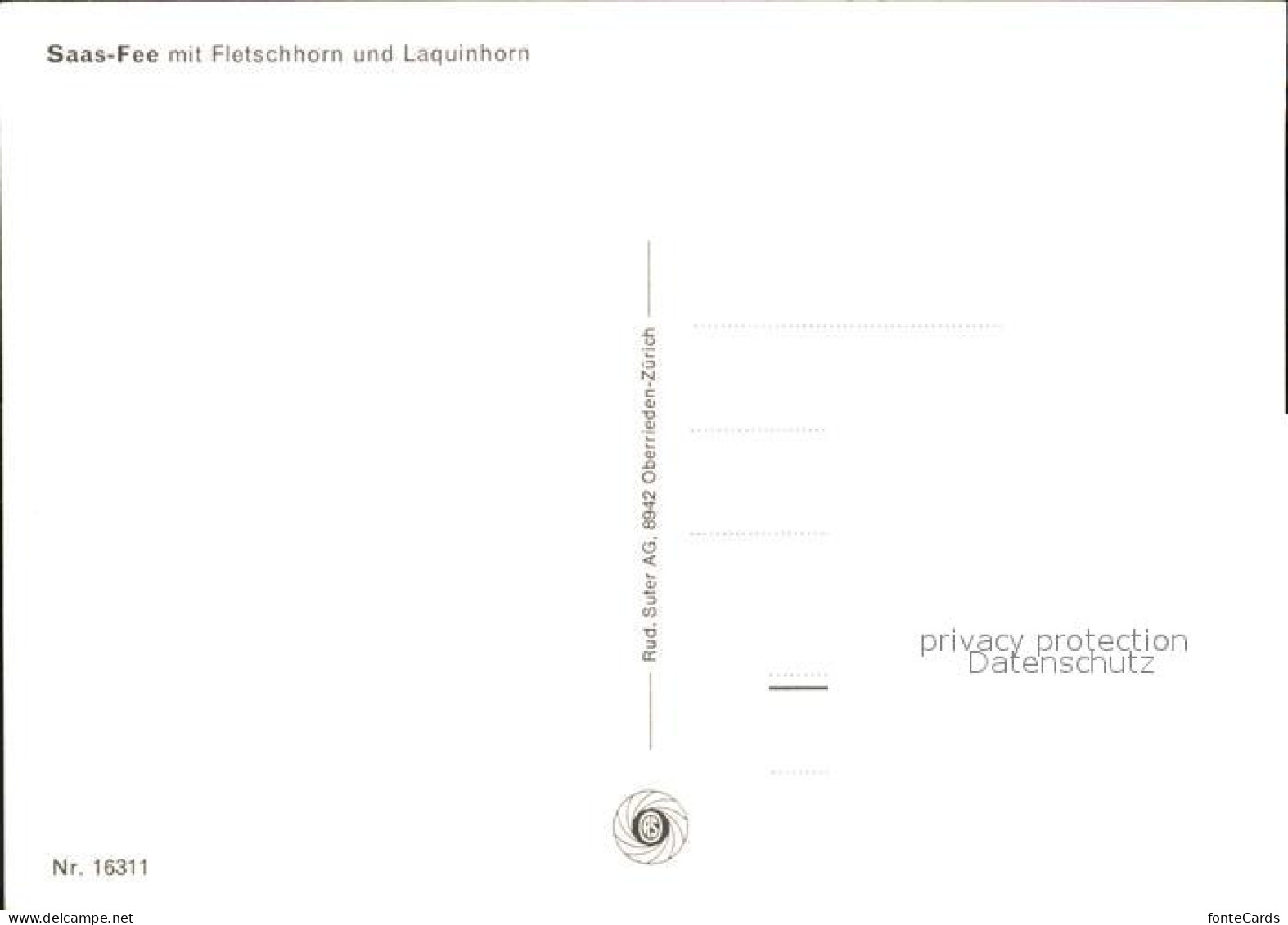 11851566 Saas-Fee Fletschhorn Laquinhorn Saas-Fee - Autres & Non Classés
