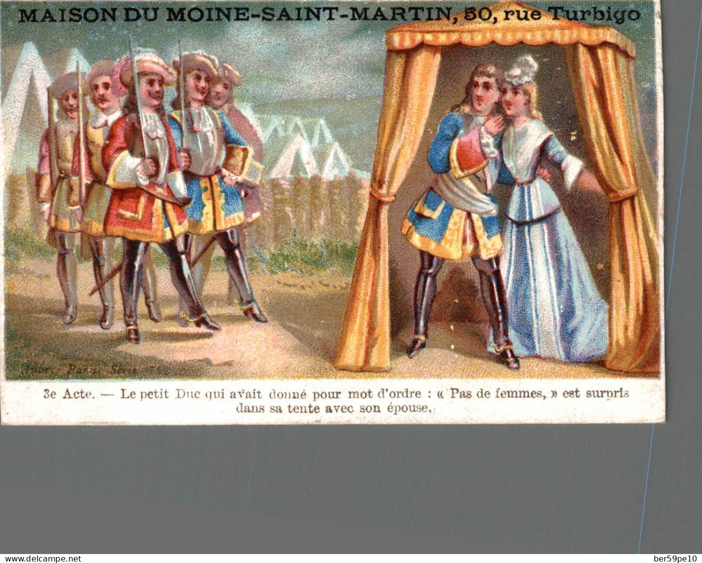 CHROMO MAISON DU MOINE SAINT MARTIN NOUVEAUTES LE PETIT DUC QUI AVAIT DONNE POUR MOT D'ORDRE "PAS DE FEMME" ... - Autres & Non Classés