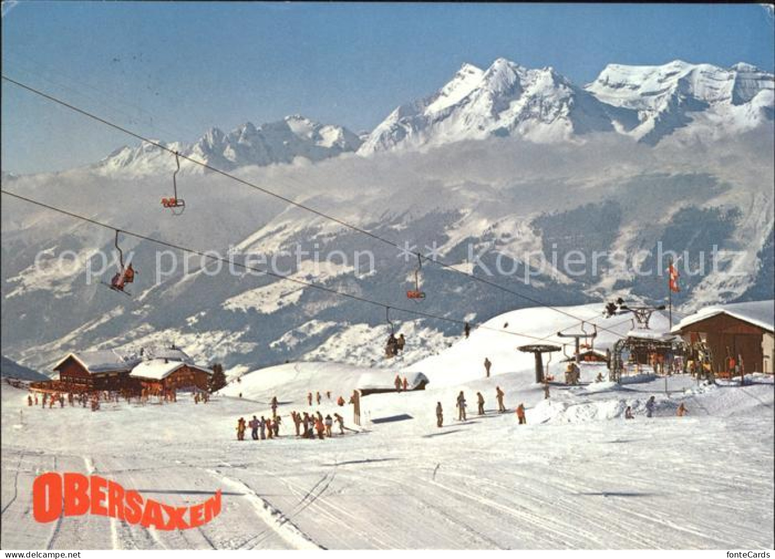 11851496 Obersaxen GR Sessellift Skigebiet Restaurant Kartitscha Obersaxen  - Sonstige & Ohne Zuordnung