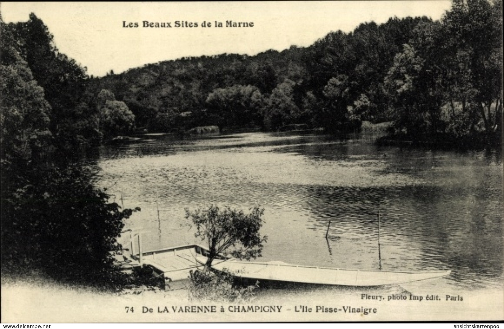 CPA Champigny Sur Marne Val De Marne, Varenne, L'Ile Pisse-Vinaigre, Les Beaux Sites De La Marne - Autres & Non Classés