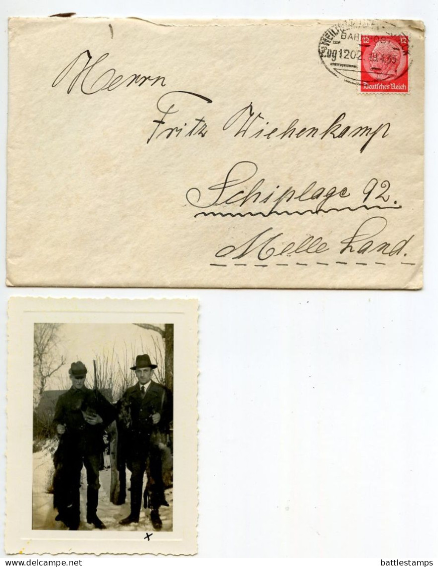 Germany 1935 Cover W/ Letter & Photo; Scharbeutz - Gebrauchs-Teckelzwinger ; 12pf. Hindenburg; Bahnpost Postmark - Briefe U. Dokumente