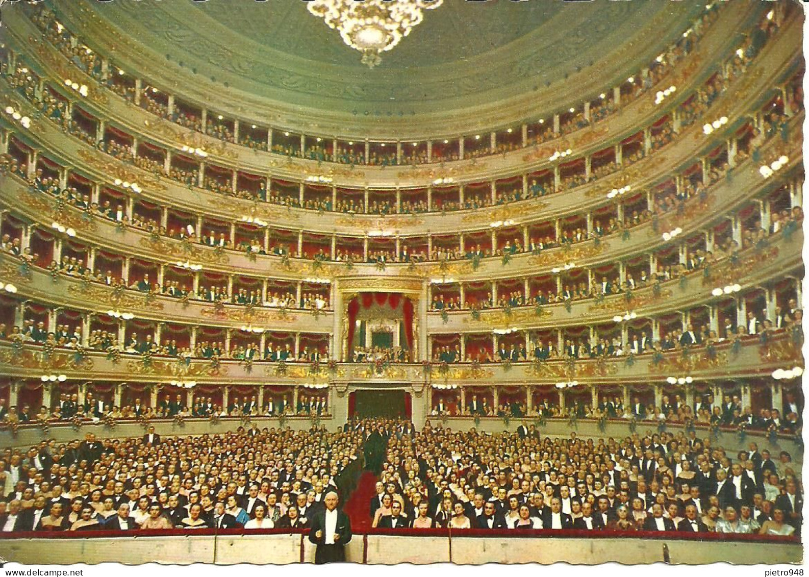 Milano (Lombardia) Teatro Alla Scala, Interno Durante Un Concerto Con Direttore D'Orchestra, Scala Theatre - Milano