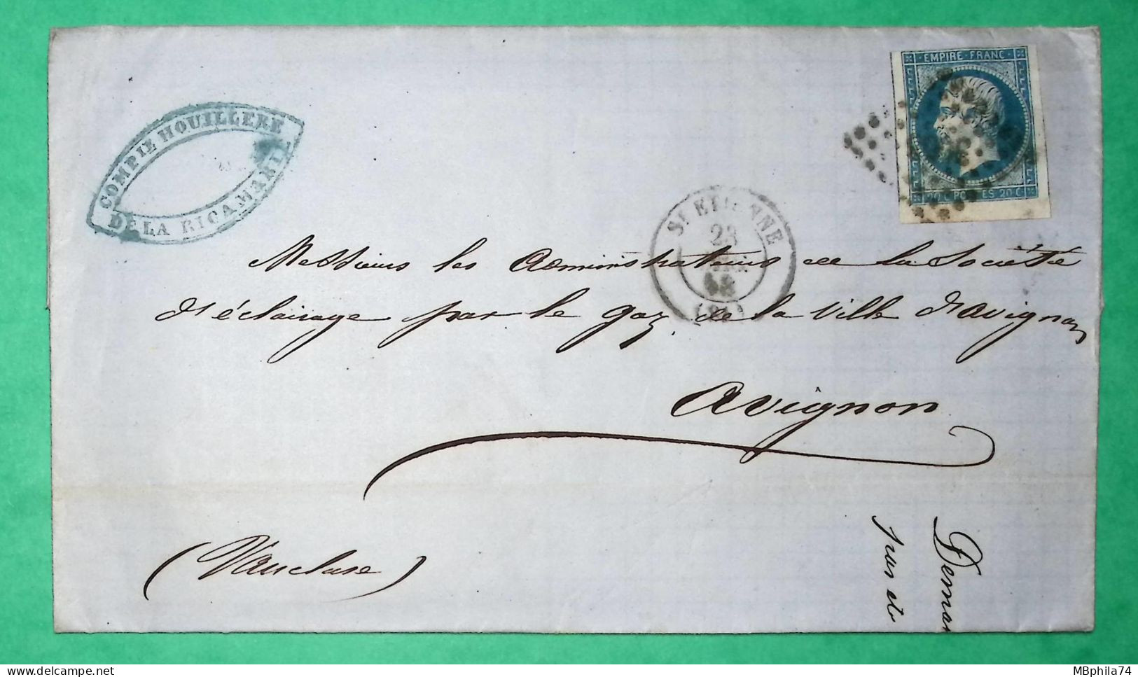 N°14 BDF PC 3053 ST ETIENNE LOIRE POUR AVIGNON VAUCLUSE 1858 LETTRE COVER FRANCE - 1849-1876: Période Classique