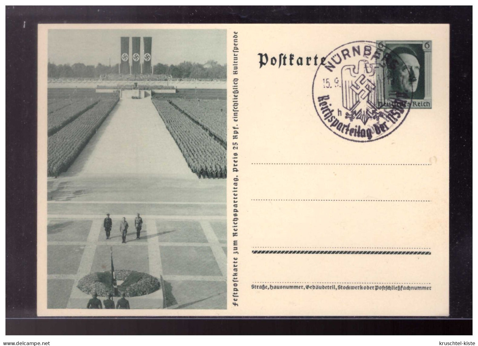 DT- Reich (024204) Ganzsache P264/ 01 Apell Der SA, Blanco SST Nürnberg Reichsparteitag Der NSDAP 15.9.1937 - Postkarten