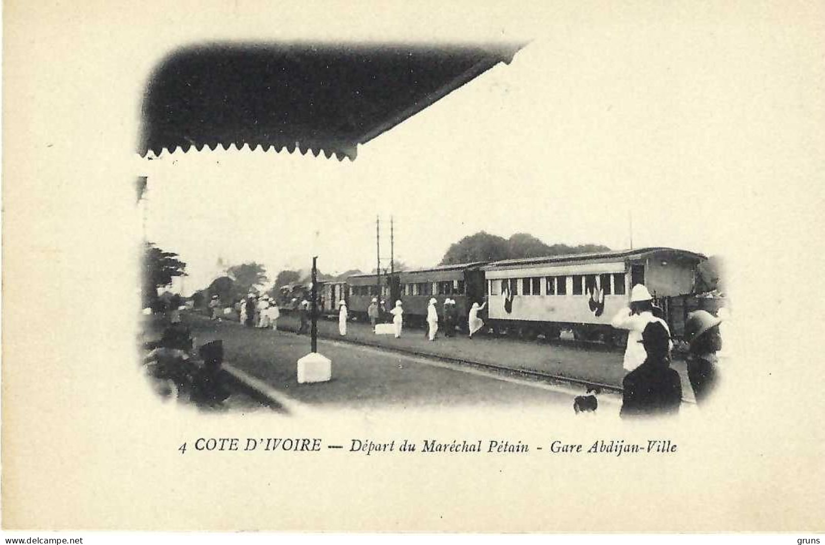 Cote D'Ivoire Départ Du Maréchal Pétain Gare Abidjan Ville, Pas La Vue Habituelle, Rare - Elfenbeinküste