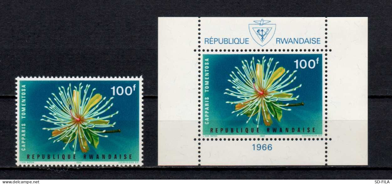 Belgian Congo Belge - Rwanda 1966 N° 157A + BL6 MNH Complete Set Flowers - Fleurs - Bloemen C18.00Eu - Nuevos