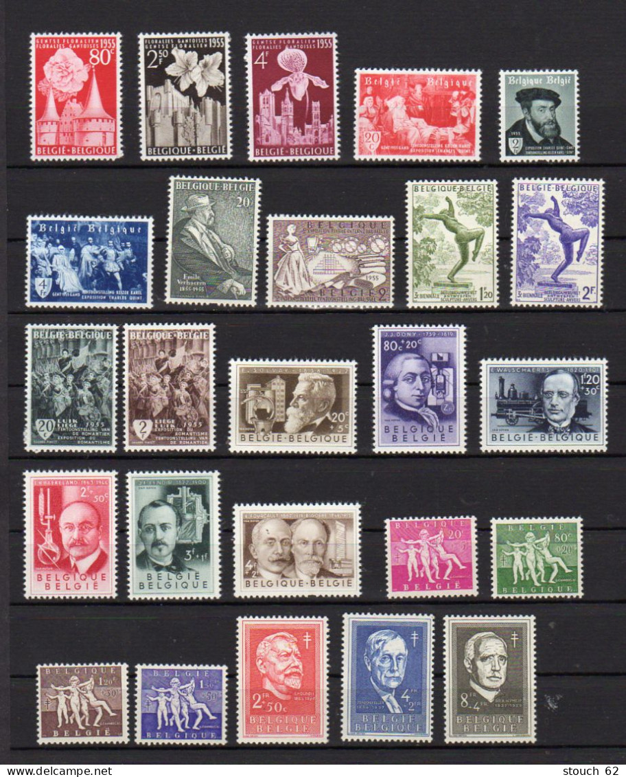 Belgique 1955, Année Complète Neuve, 961 / 985 - Full Years