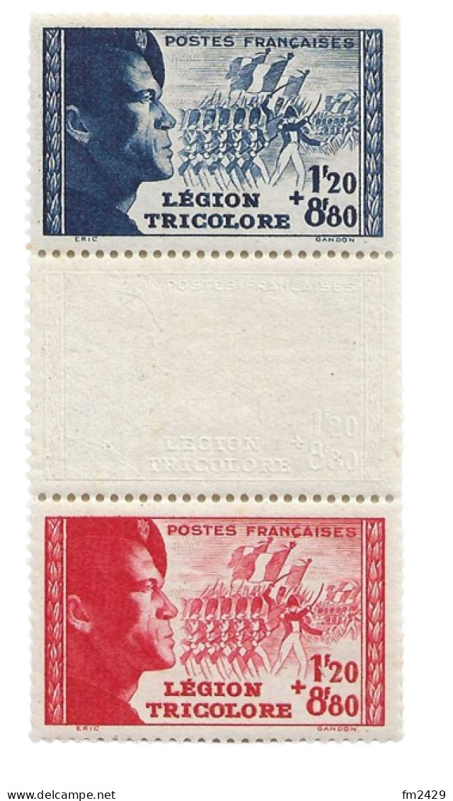 TRIPTYQUE DE LA "LÉGION TRICOLORE"  LVF - Unused Stamps