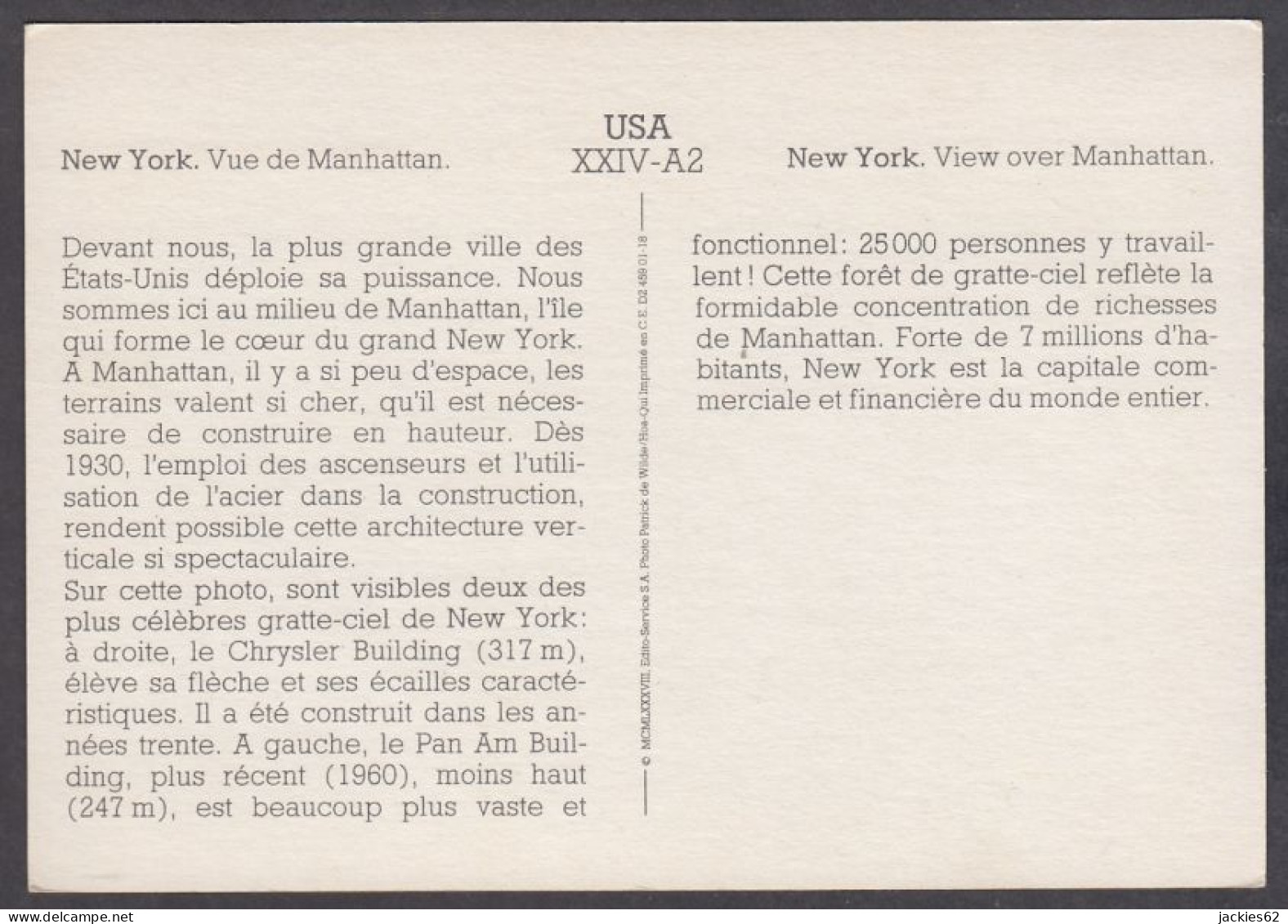 130010/ USA, New York, Vue De Manhattan - Aardrijkskunde